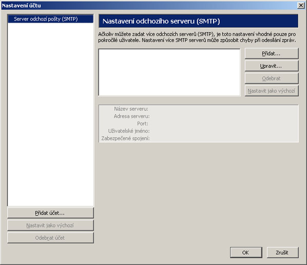 Nastaven� Mozilla Thunderbird