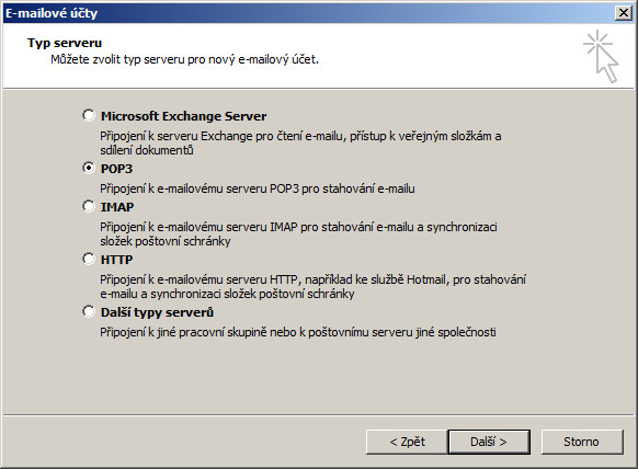 Nastaven� Microsoft Outlook 2003