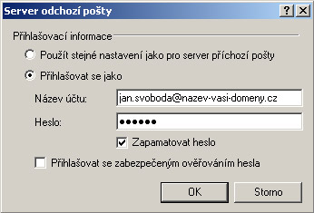 Nastaven� Outlook Express
